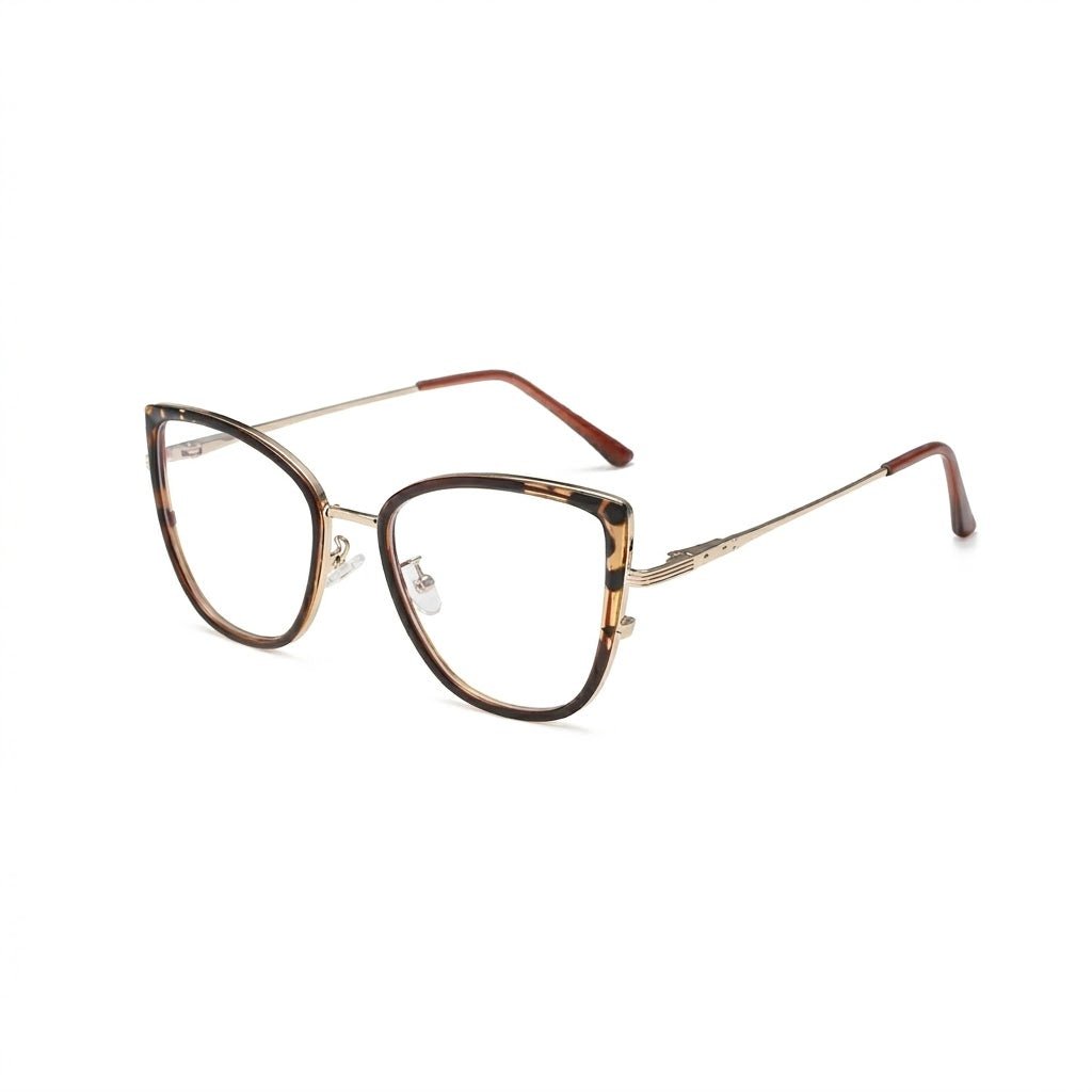 Lunettes Photochromiques – Teinte Automatique – Cat Eye Écaille et Doré