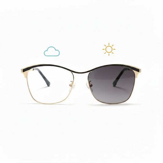 Lunettes Photochromiques – Teinte Automatique - Cat-Eye Minimal Doré