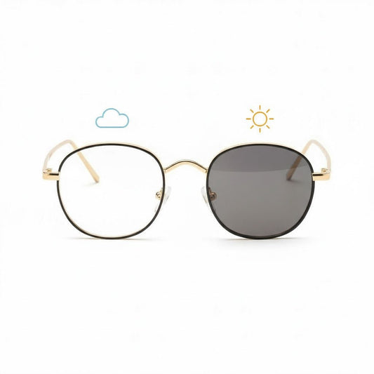 Lunettes Photochromiques – Teinte Automatique – Rond Urbain Premium doré