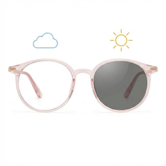 Lunettes photochromiques roses modernes pour femme – Amzi Optique Dakar