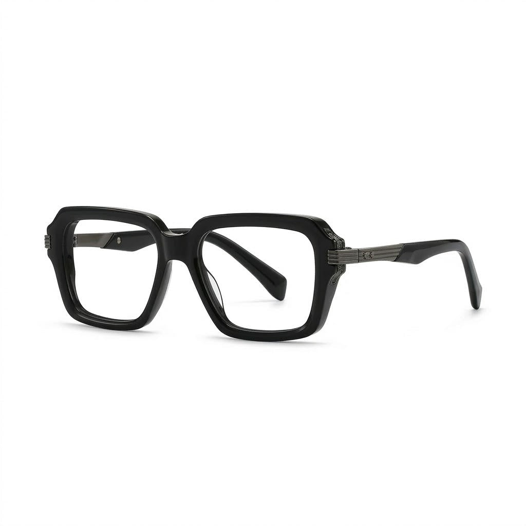 Lunettes Photogray Anti-Reflet Cartier – Carré en acétate noir avec charnière gunmetal