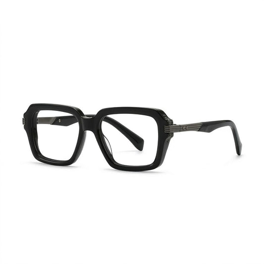 Lunettes Photogray Anti-Reflet Cartier – Carré en acétate noir avec charnière gunmetal