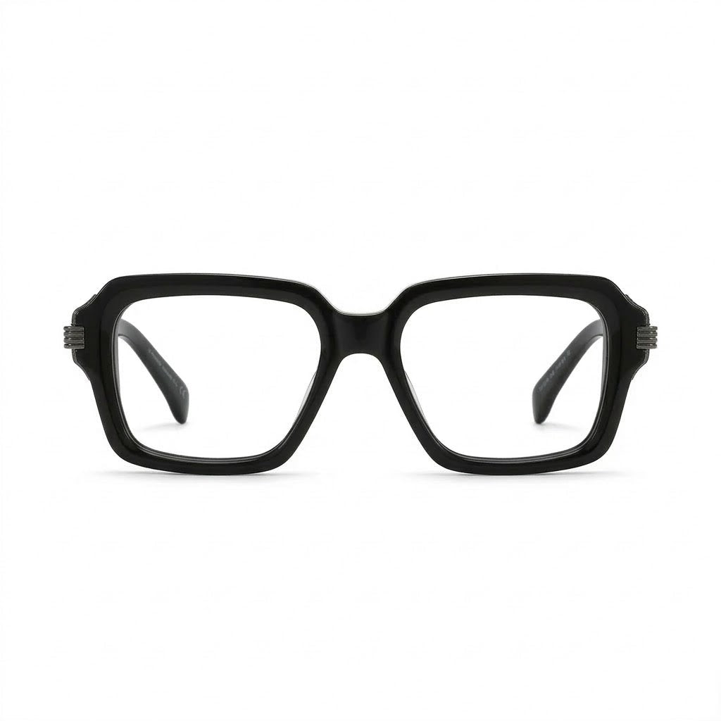 Lunettes Photogray Anti-Reflet Cartier – Carré en acétate noir avec charnière gunmetal