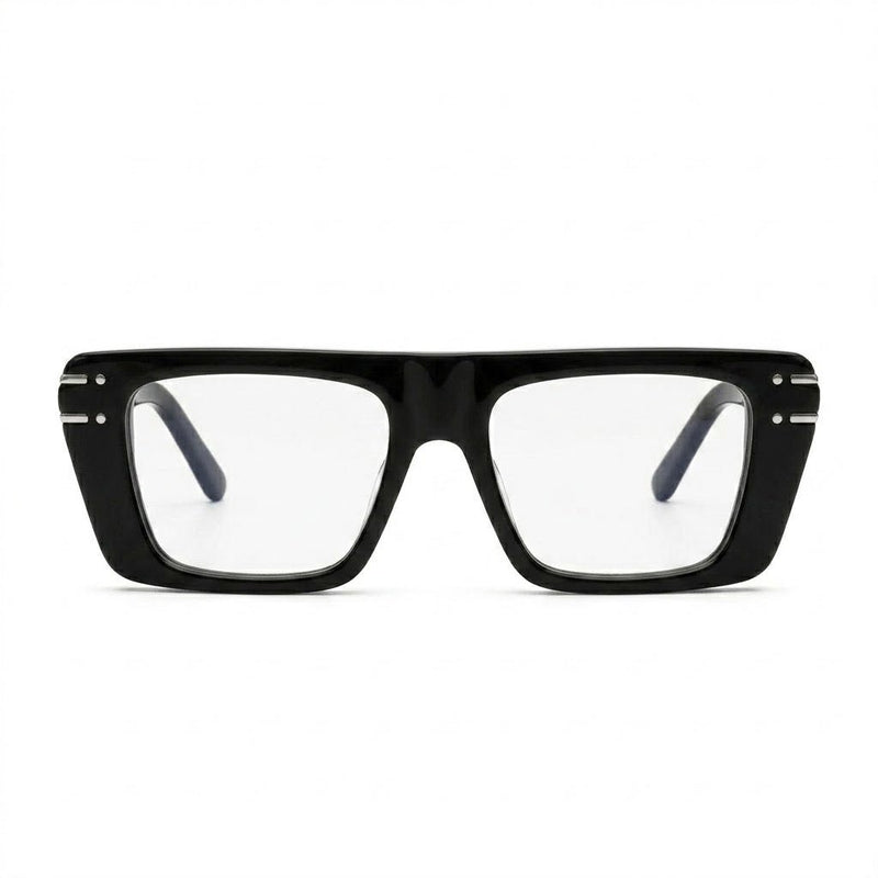 Lunettes Photogray Anti-Reflet – Grande Carrée Noire À Rivets