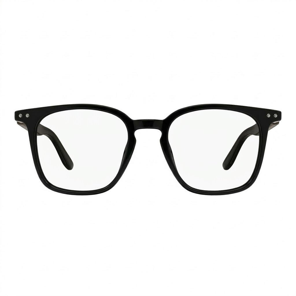 Lunettes Photogray Anti-Reflet Montblanc – Carré Noir Brillant Branches Bois Naturel
