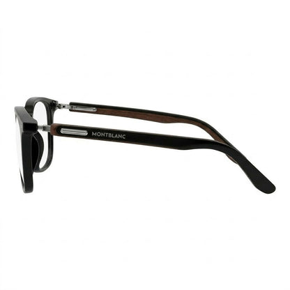 Lunettes Photogray Anti-Reflet Montblanc – Carré Noir Brillant Branches Bois Naturel
