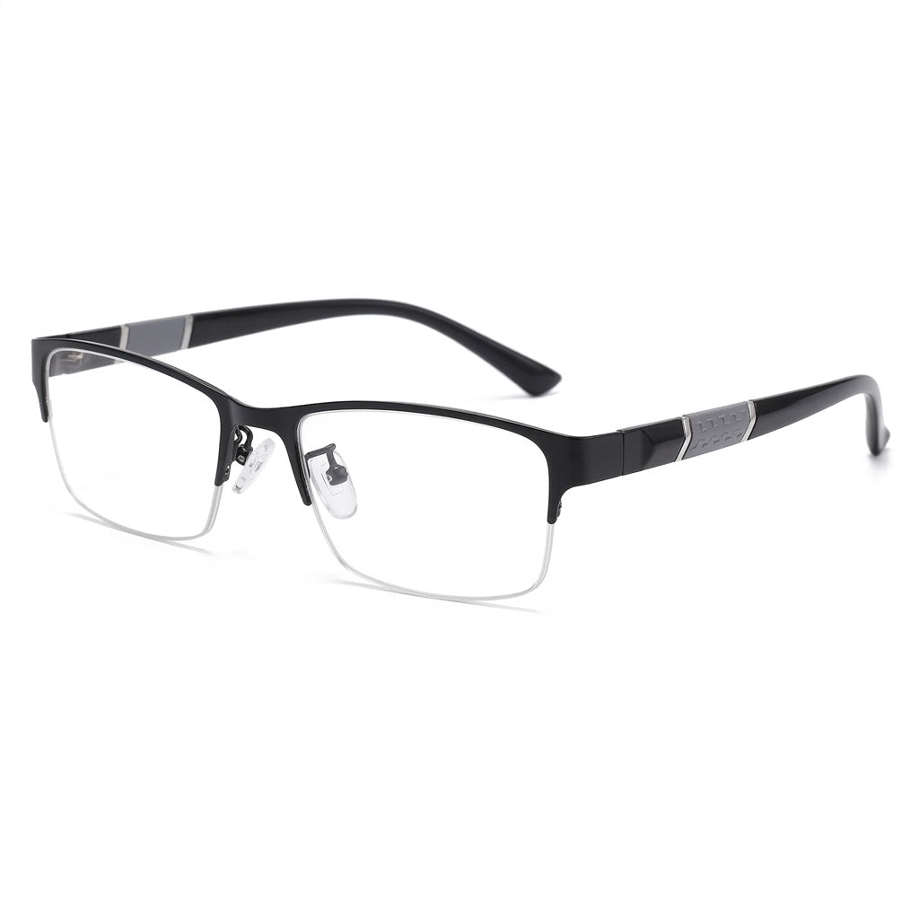 Lunettes Photogray Anti-Reflet – Monture Demi-Cerclée Noire Style Bureau