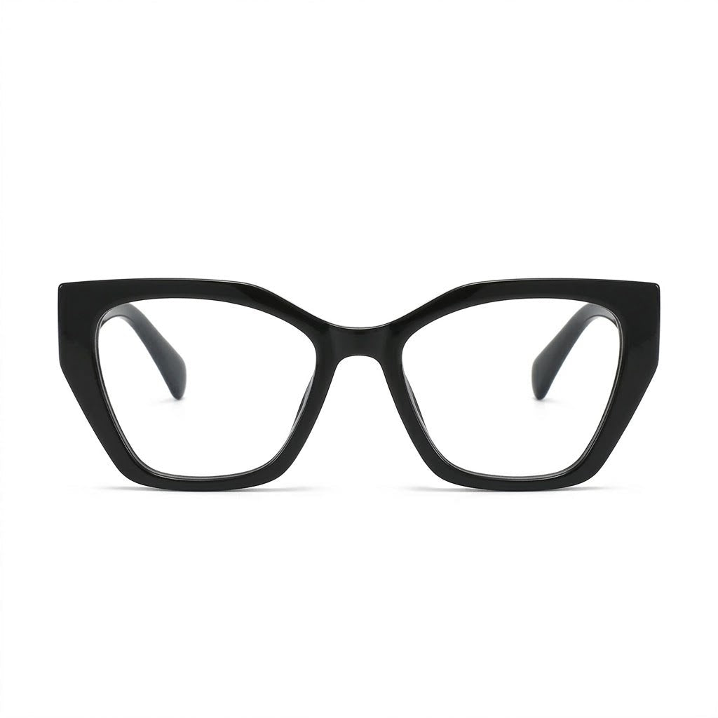 Lunettes Photogray Anti-Reflet – Monture Œil de Chat Noire Brillante Élégante