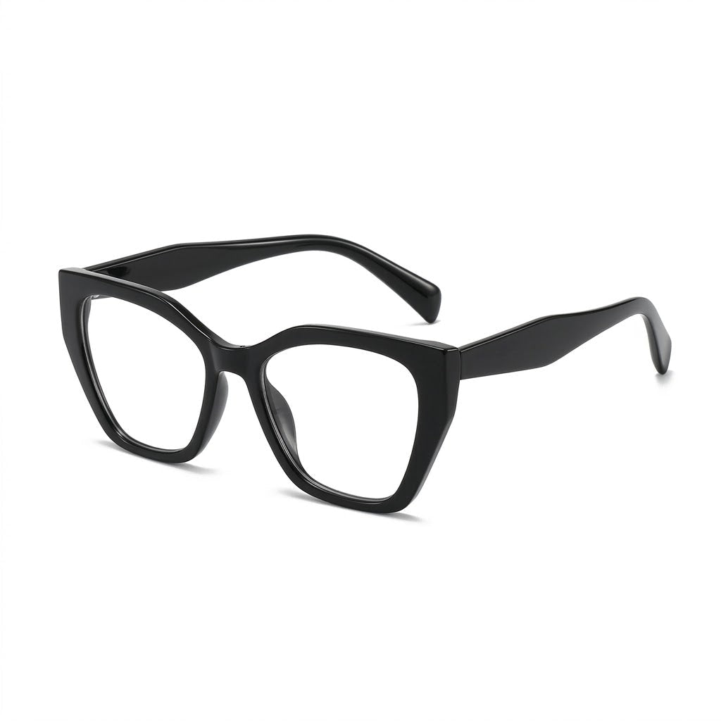 Lunettes Photogray Anti-Reflet – Monture Œil de Chat Noire Brillante Élégante
