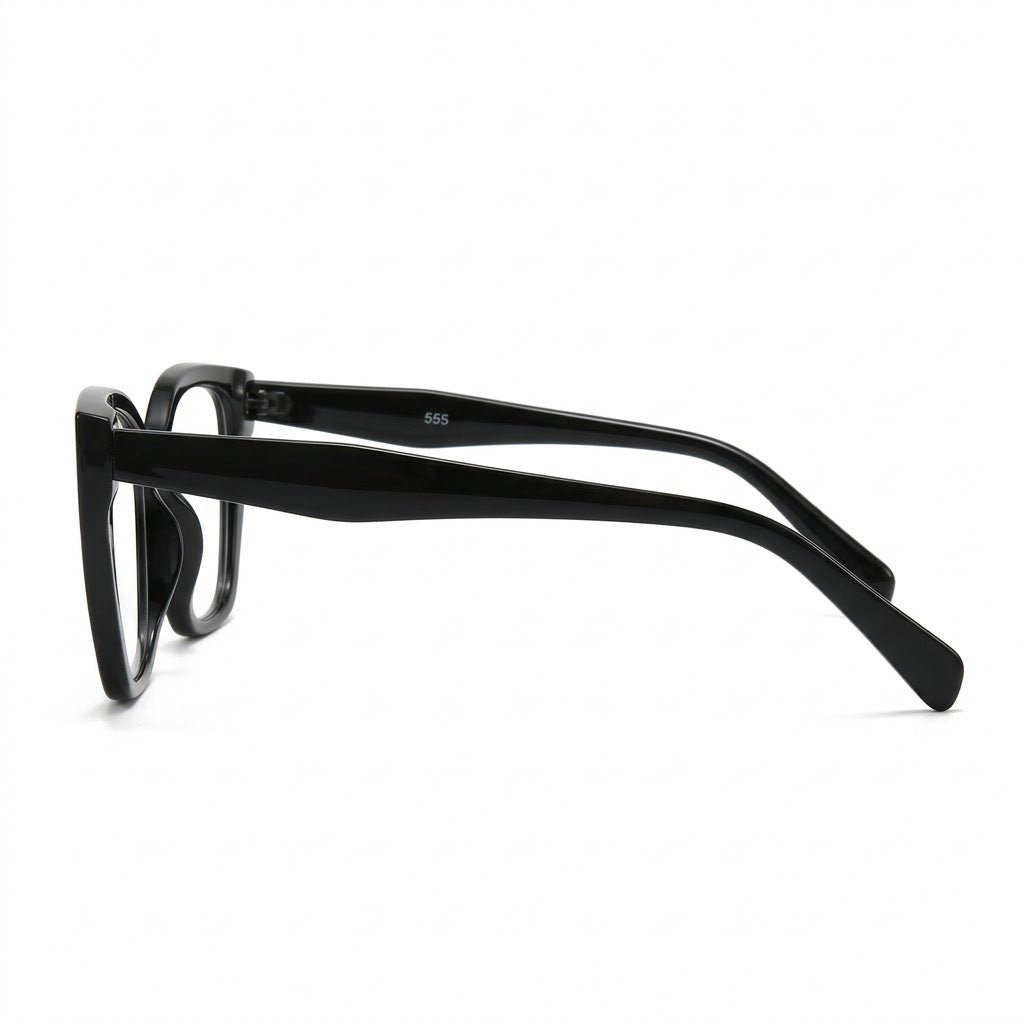 Lunettes Photogray Anti-Reflet – Monture Œil de Chat Noire Brillante Élégante