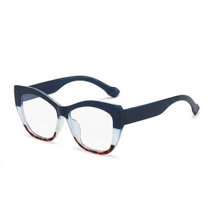 Lunettes Photogray Anti-Reflet – Monture Papillon Bicolore Bleu et Écaille