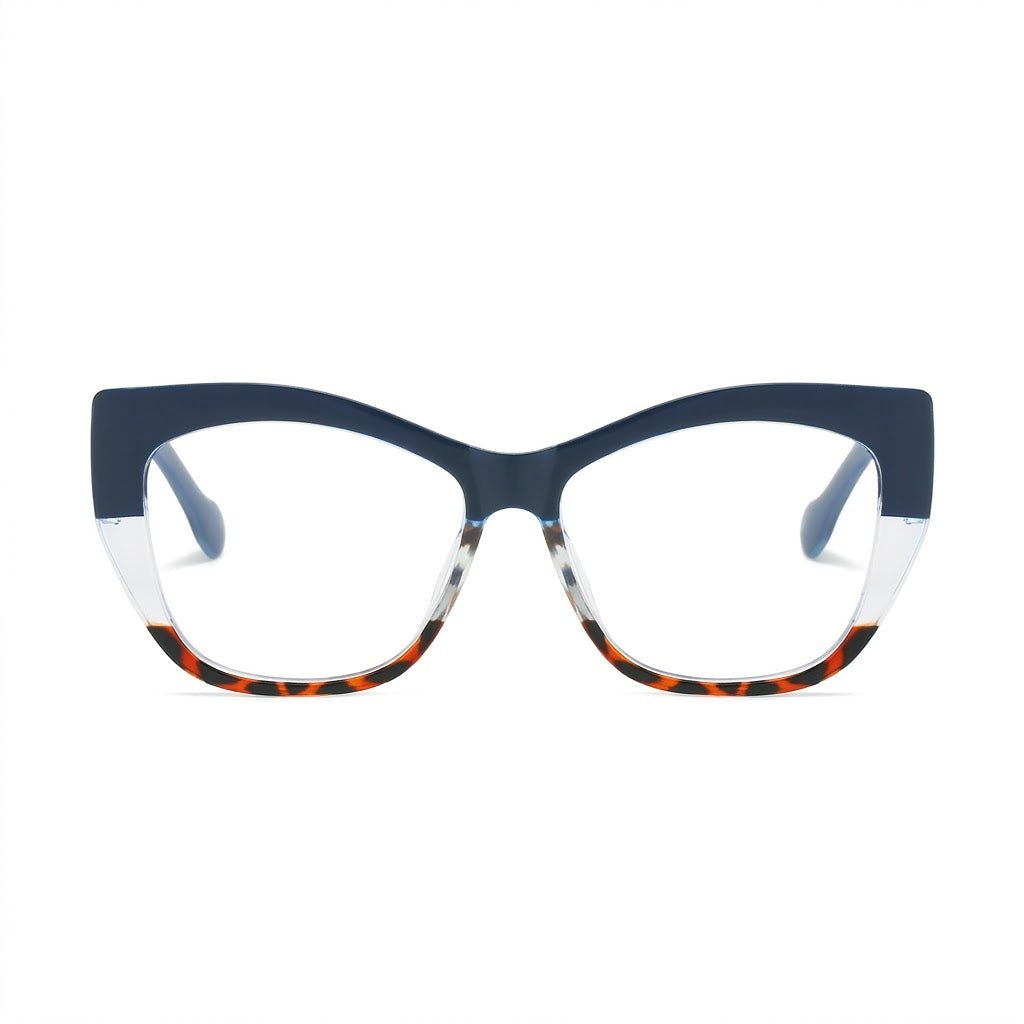 Lunettes Photogray Anti-Reflet – Monture Papillon Bicolore Bleu et Écaille