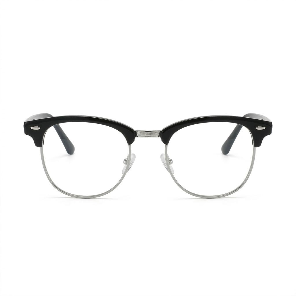 Lunettes photogray rondes demi-cerclées noires – Amzi Optique Dakar
