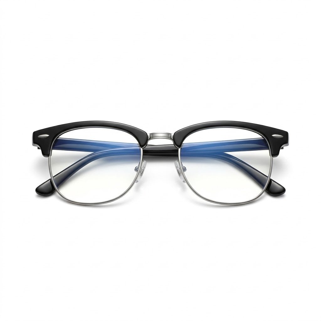 Lunettes Photogray – Ronde Demi-Cerclée Noir Raffiné