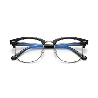 Lunettes Photogray – Ronde Demi-Cerclée Noir Raffiné