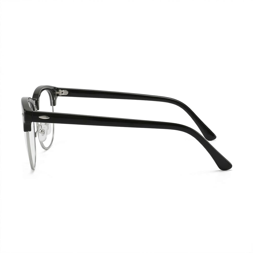 Lunettes Photogray – Ronde Demi-Cerclée Noir Raffiné