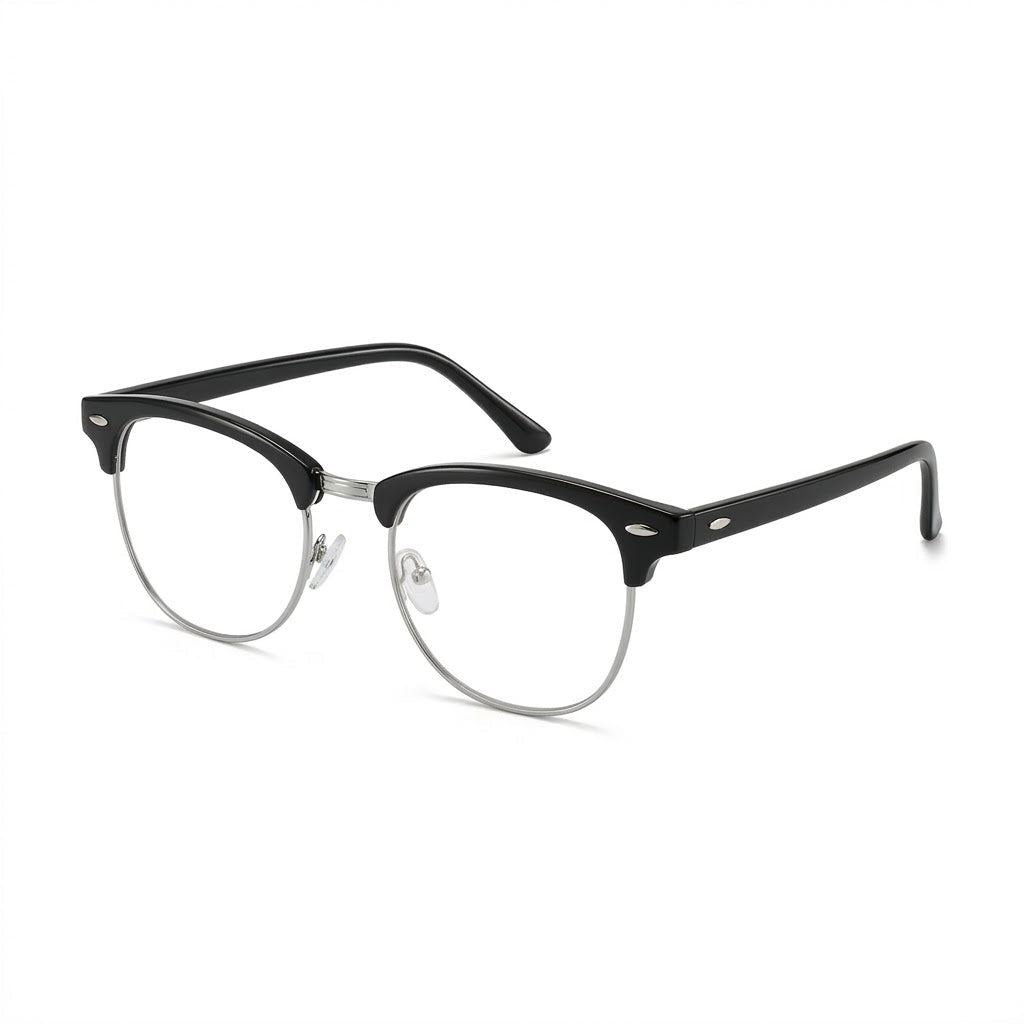 Lunettes Photogray – Ronde Demi-Cerclée Noir Raffiné