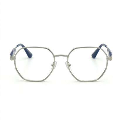 Lunettes Photogray Anti-Reflet Prada – Octogonale en métal argenté avec branches bleues