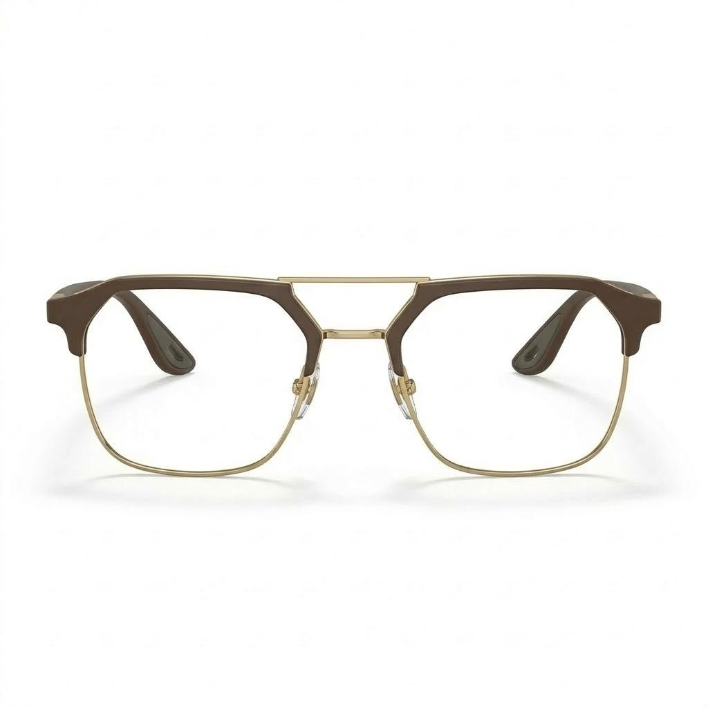 Lunettes Photogray Anti-Reflet Ray Ban – Style clubmaster marron avec base dorée