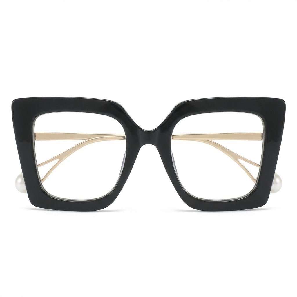 Lunettes Anti-Reflet Photogray – Monture Oversize Carrée Noir & Gold