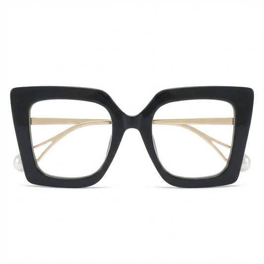 Lunettes Anti-Reflet Photogray – Monture Oversize Carrée Noir & Gold