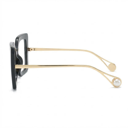 Lunettes Anti-Reflet Photogray – Monture Oversize Carrée Noir & Gold