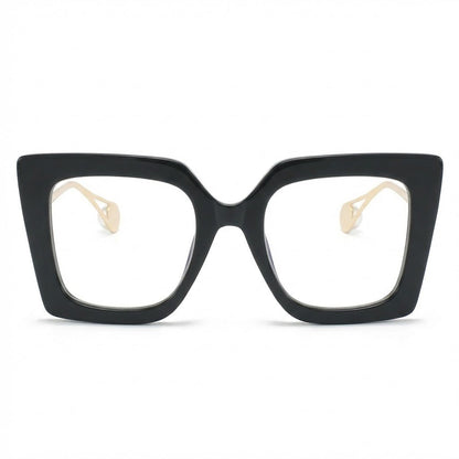 Lunettes Anti-Reflet Photogray – Monture Oversize Carrée Noir & Gold