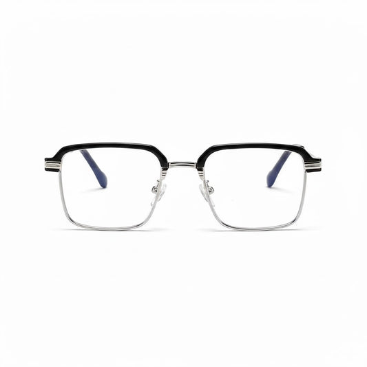 Lunettes Anti-Reflet Photogray – Monture Carrée Noir et Argent