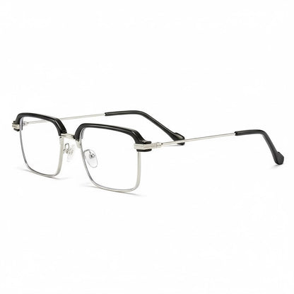 Lunettes Anti-Reflet Photogray – Monture Carrée Noir et Argent