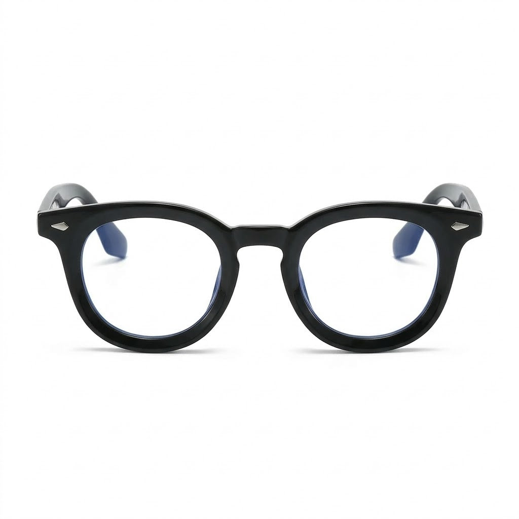 Lunettes Photogray Anti-Reflet – Monture Ronde Noire Épaisse Chic
