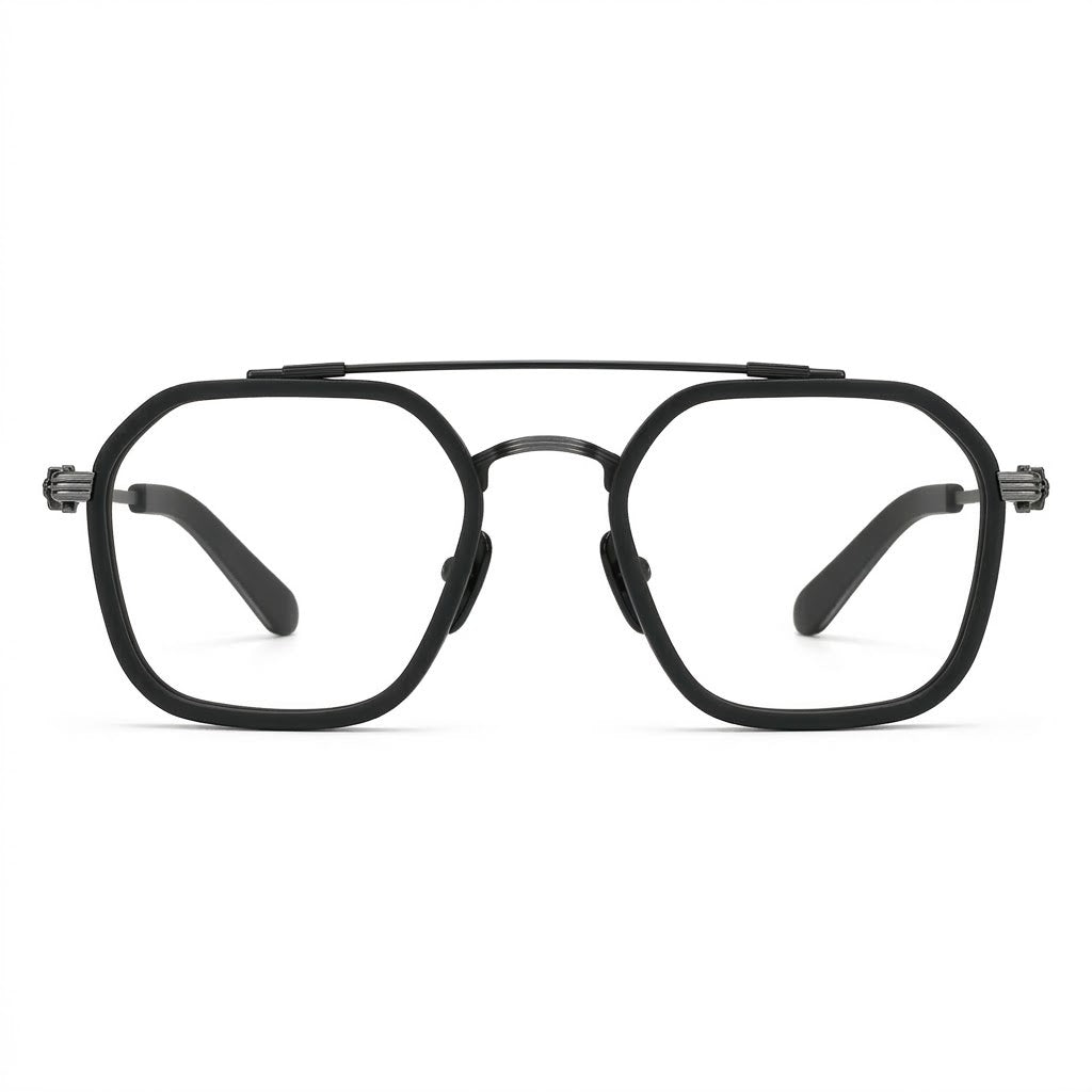 Lunettes Photogray Anti-Reflet – Monture Carrée Aviateur Noir Style Urbain