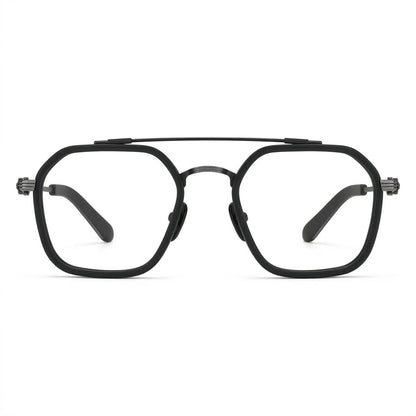 Lunettes Photogray Anti-Reflet – Monture Carrée Aviateur Noir Style Urbain