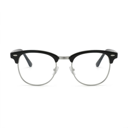 Lunettes Photogray Anti-Reflet – Monture Ronde Demi-Cerclée Noir Raffiné