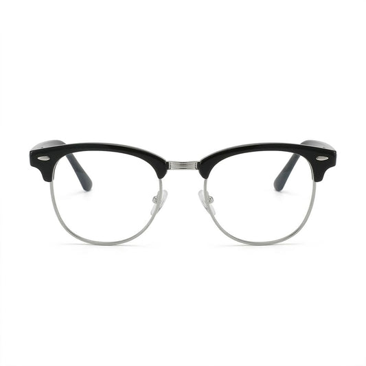 Lunettes Photogray Anti-Reflet – Monture Ronde Demi-Cerclée Noir Raffiné
