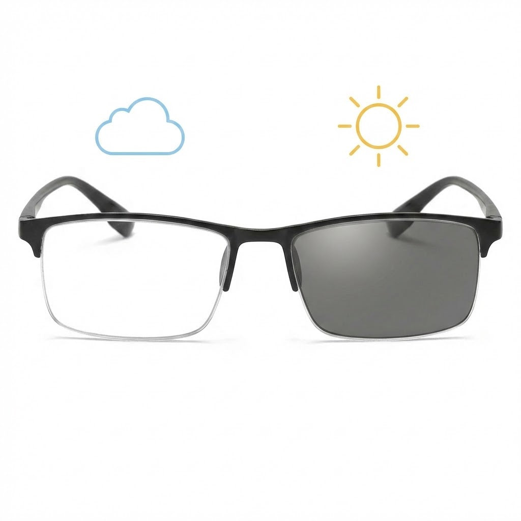 Lunettes Photochromiques – Teinte Automatique - Demi-Monture Minimal