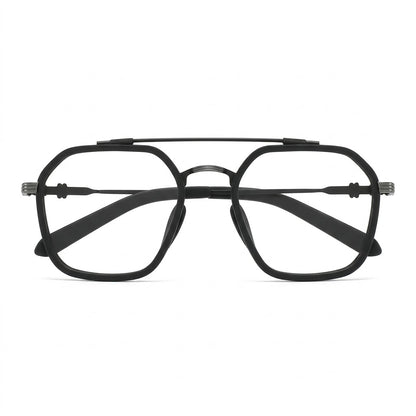 Lunettes Photogray Anti-Reflet – Monture Carrée Aviateur Noir Style Urbain