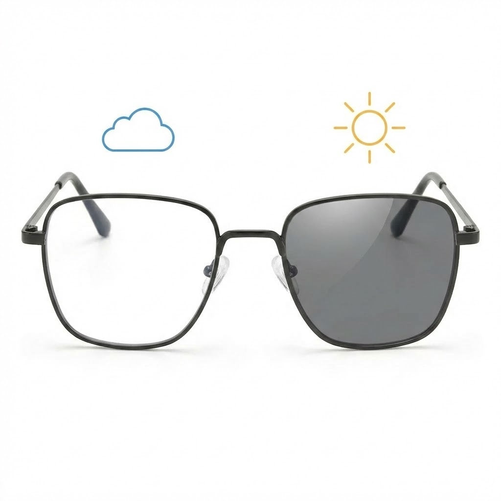 Lunettes Photochromiques – Teinte Automatique - Monture Fine Carrée