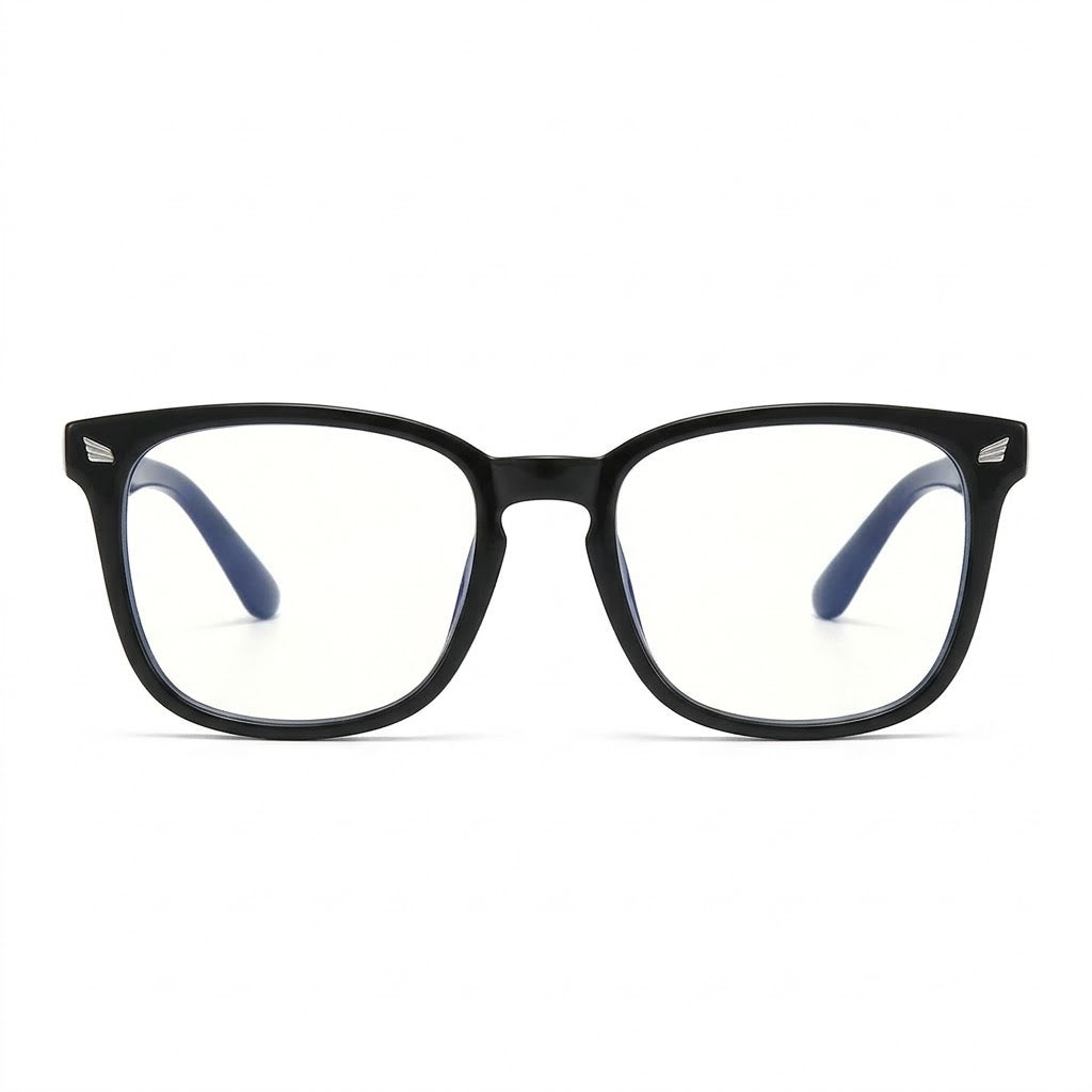Lunettes Photogray Anti-Reflet – Monture Carrée Noire Design Épuré