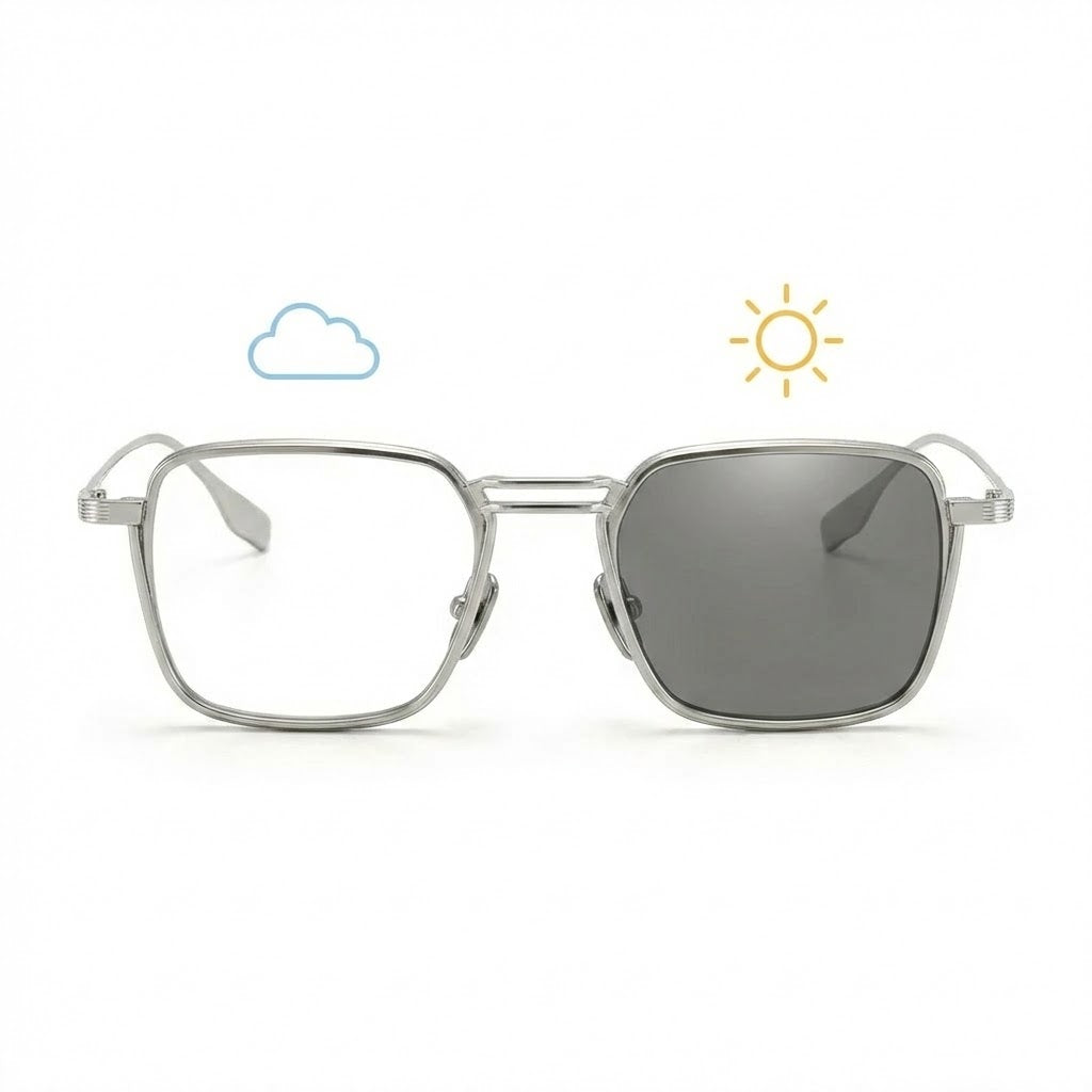 Lunettes Photochromiques – Teinte Automatique – Ligne Architecturale Moderne grise